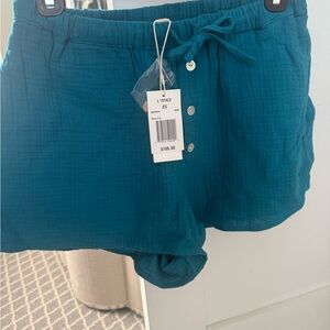 L*Space Turquoise linen “Skipper”  shorts NWT